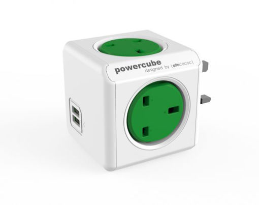 Picture of POWERCUBE WITH 2 USB PORTS GREEN